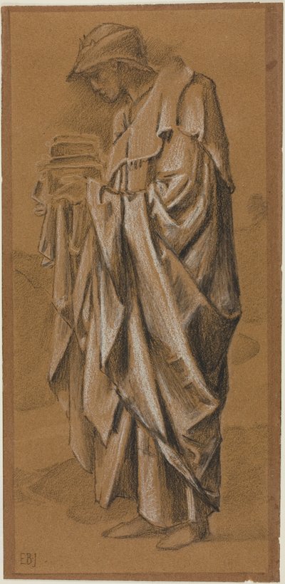Profilde Sola Dökümlü Duran Şekil by Sir Edward Burne Jones