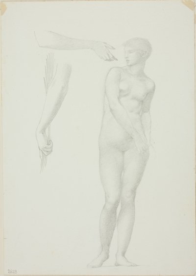 Çıplak Kadın Ayakta ve Silah Eskizleri by Sir Edward Burne Jones