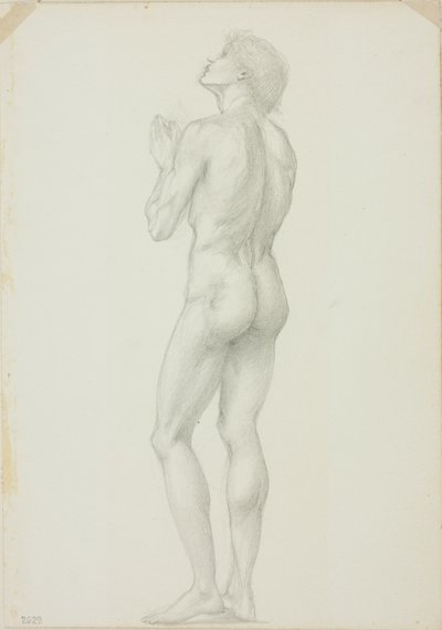Ayakta Çıplak Erkek Elleri Duada Kıvrılmış by Sir Edward Burne Jones