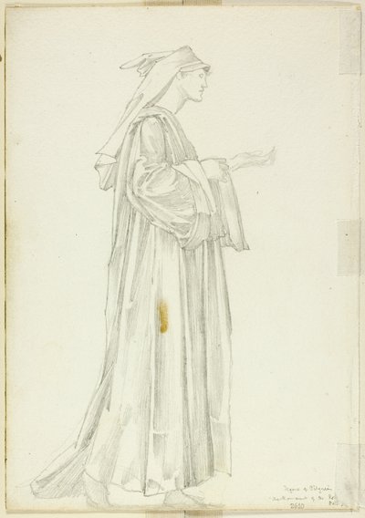 Gül Romanı için Pilgrim Çalışması by Sir Edward Burne Jones