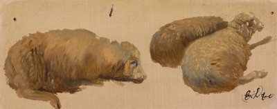 Dinlenen Üç Koyun by Sir Edwin Henry Landseer