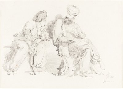 Doğu Elbiseli İki Adam by Sir George Hayter