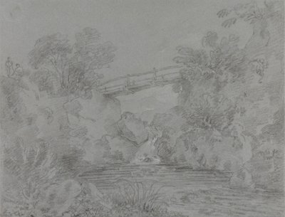 Llanrwst'te Havuz Üzerindeki Köprü by Sir George Howland Beaumont seventh Baronet