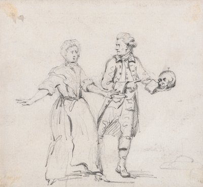 Kafataslı İki Figür by Sir George Howland Beaumont seventh Baronet