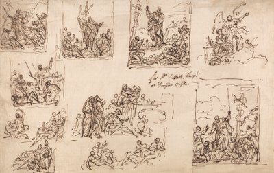 Musa ve Yüzsüz Yılan - Dunster Kalesi'ndeki şapel için tasarım by Sir James Thornhill