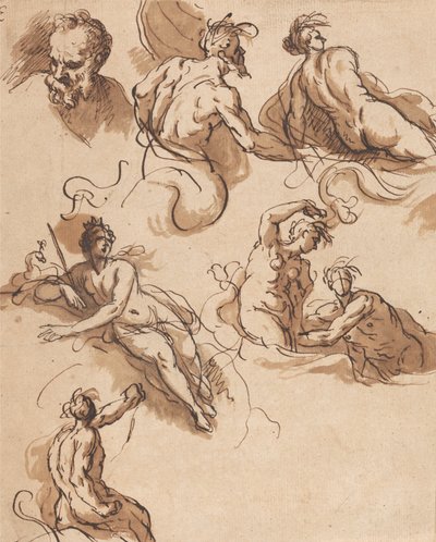 Klasik Figür Çalışmaları Sayfası by Sir James Thornhill