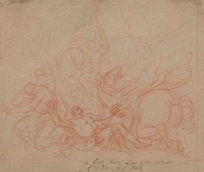 Aziz Paul Katedrali Kubbesi için "Aziz Paul'un Dönüşümü" taslağı by Sir James Thornhill
