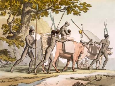 Korah Hottentots of the Cape hareket halinde, Cilt II, c1820-40. by Sir John Barrow