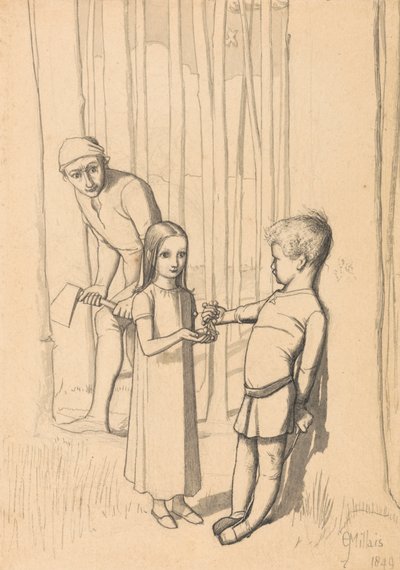 The Woodman's Daughter için Çalışma by Sir John Everett Millais