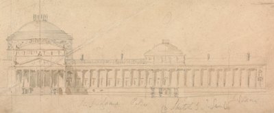 Bir Kraliyet Sarayı için Yarım Cephe Taslağı, Hyde Park, Londra by Sir John Soane
