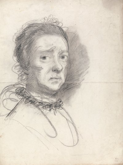 Yaşlı bir bayanın başı; Raphael'in Tartışmasından çalışmalar by Sir Joshua Reynolds