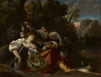 Tancred ve Clorinda (tuval üzerine yağlı boya) by Sisto Badalocchio