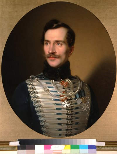 Portre du prens Mikhail Fiodorovich Golitsyn (1800-1873) - Peinture de Sandor Kozina (1808-1873), huile sur toile (68x55 cm), ilk 1840 - Prens Mikhail Fiodorovich Golitsyn