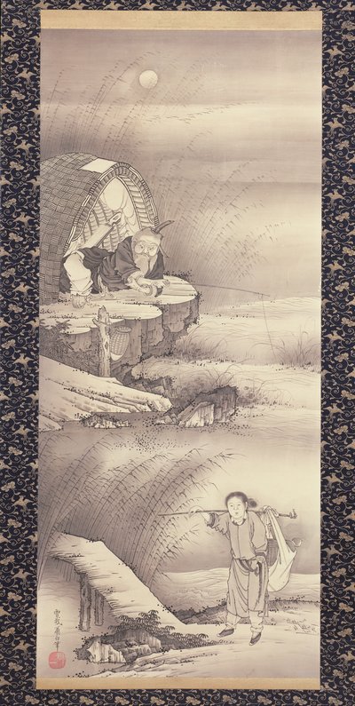 Lu Shang (Taigongwang) c.1775 (kağıt üzerine mürekkep) by Soga Shohaku