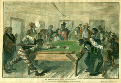 The Blackville Bilardo Kulübü, Harper's Weekly'den, 1883 dolayları (renkli gravür) by Solomon (after) Eytinge