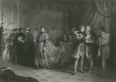 The Quarrel of Wolsey and Buckingham, King Henry VIII  by Solomon Alexander Hart