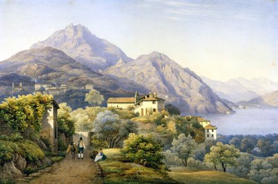 Komo. Menaggio. Loveno ve Groma Dağı. 1840. S. Corrodi