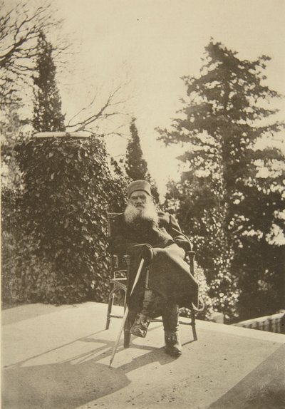Rus yazar Leo Tolstoy, Gaspra, Kırım, Rusya, 1902. by Sophia Andreevna Tolstaya
