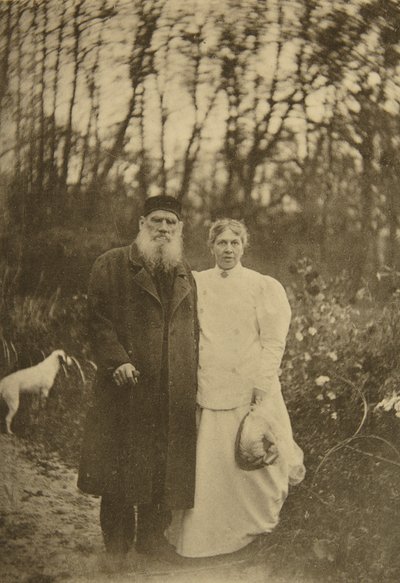 Rus yazar Leo Tolstoy ve eşi Sophia Tolstaya, Rusya, 1895 by Sophia Andreevna Tolstaya