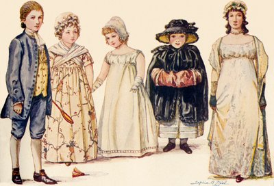 Kraliçe Anne, George I, II ve III 1702-1790, 1903, 1937 döneminde çocuk kıyafetleri. by Sophie B. Steel
