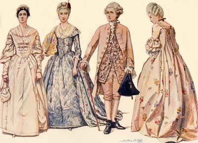 George II 1750-1760, 1903, 1937 Saltanatı sırasında giyim. by Sophie B. Steel