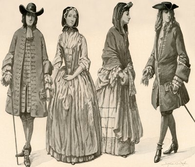 II. Charles, II. James, William ve Mary 1682-1700, 1903, 1937 saltanatları sırasında giyim. by Sophie B. Steel