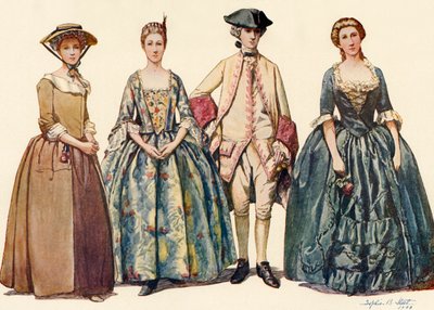 George I ve II 1725-1745, 1903, 1937 saltanatları sırasında giyim. by Sophie B. Steel