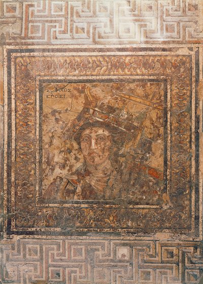 İskenderiye şehrinin kişileştirilmesi (mozaik) by Sophilos