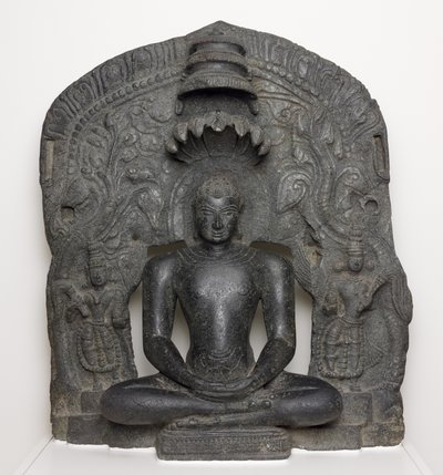 Jain Tirthankar Parshvanath, Yılan Başlıklı Meditasyonda Oturmuş (Dhyamudra), Karnataka, Hindistan