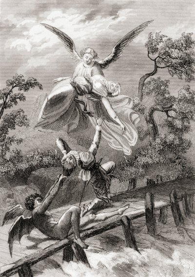 Amina bir melek tarafından taşınırken, şeytan Albaicin Sacristan