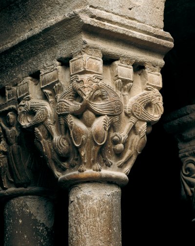 Santa Maria de l'Estany, İspanya Kilisesi'nden bir sütunun başkenti by Spanish School
