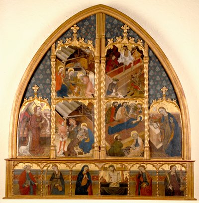 Catalonian Altarpiece, 145080 (panelde tempera ve altın varak) by Spanish School