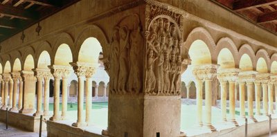 İsa ve Emmaus Hacısı, manastırın bir köşe direğinden kabartma by Spanish School