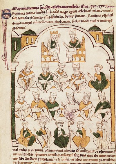 Toledo Konseyi, "Toledan Kilisesi'nin Önceliği" minyatürü by Spanish School