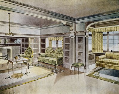 Oturma odalarının tasarımı, yaklaşık 1900, İspanya, 20. yüzyıl by Spanish School