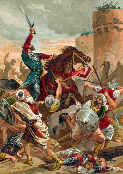 El Cid, Valencia şehrini tehdit ediyor by Spanish School