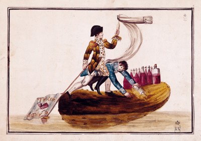 İspanya'da Vitoria'nın yenilmesinden sonra Joseph Bonaparte'ın (1768-1844) (turşu üzerinde) kovulması by Spanish School