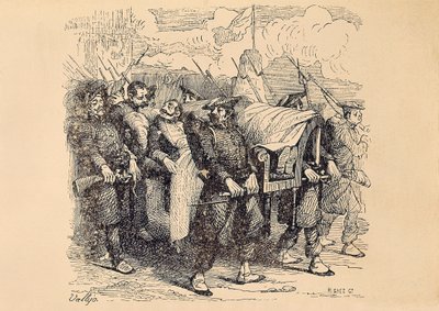 Birinci Carlist Savaşı (1833-1840): Bilbao Kuşatması sırasında Carlist General Tomas Zumalacarregui (1788-1835) yaraları by Spanish School