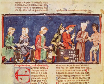 Fol.65v Zar Yapıcılar, Oyunlar, Satranç, Zar ve Tahtalar Kitabından, 1282 by Spanish School
