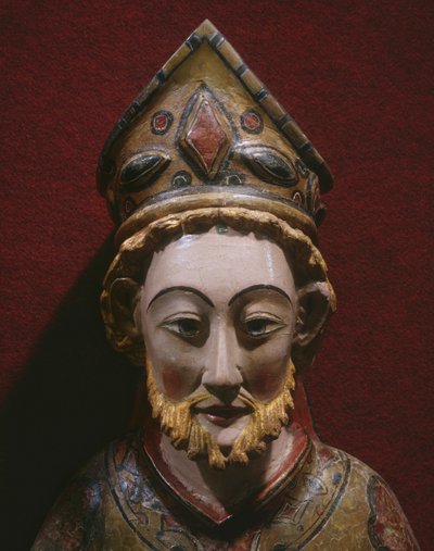 Aziz Petrus Başkanı, 13. yüzyıl sonu - 14. yüzyıl başı (boyalı ve yaldızlı ahşap) by Spanish School