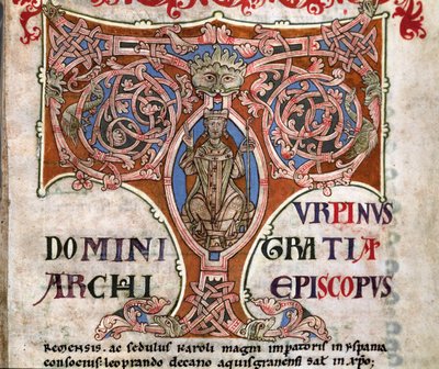 Charlemagne tasvirli ilk T, Codex Calixtinus