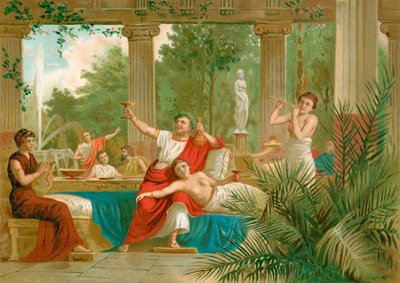 Bachanal sahnesinde Nero by Spanish School