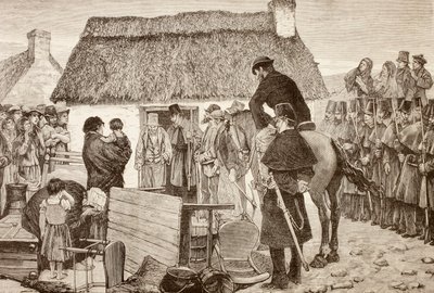 İrlanda Ulusal Toprak Birliği krizi sırasında evlerinden çıkarılan yoksul kiracılar, 1881 tarihli 