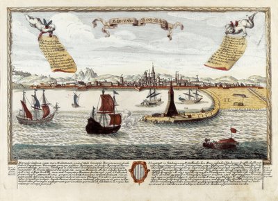 Barselona Limanı, 18. yüzyılın sonlarında (gravür) by Spanish School