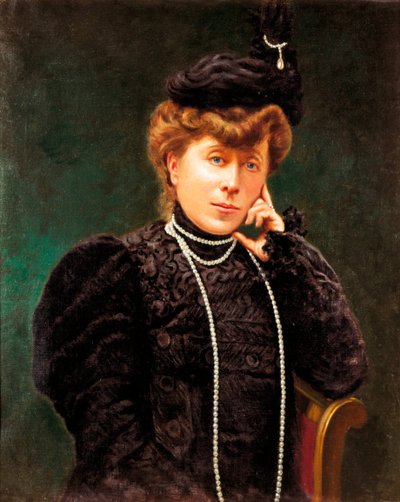 Maria del Carmen Villahermosa Düşesi (1815-1905) portresi. Anonim resim. 19. yüzyılın sonu. by Spanish School