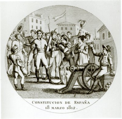 Vatanseverler tarafından 18 Mart 1812 tarihli Liberal Anayasanın ilanı, Cortes tarafından Cadiz