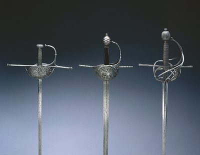 Rapiers, c.1650 (çelik, deri ve ahşap) by Spanish School