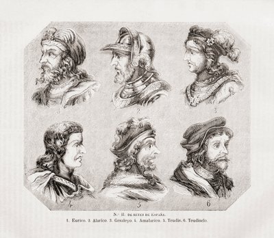 Altı İspanyol Kralı. by Spanish School