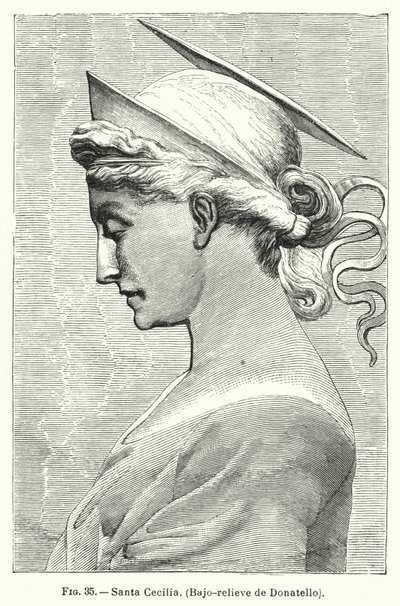Aziz Cecilia, Donatello tarafından kabartma (lito) by Spanish School