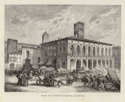 Neptün Çeşmesi, Bologna, İtalya by Spanish School